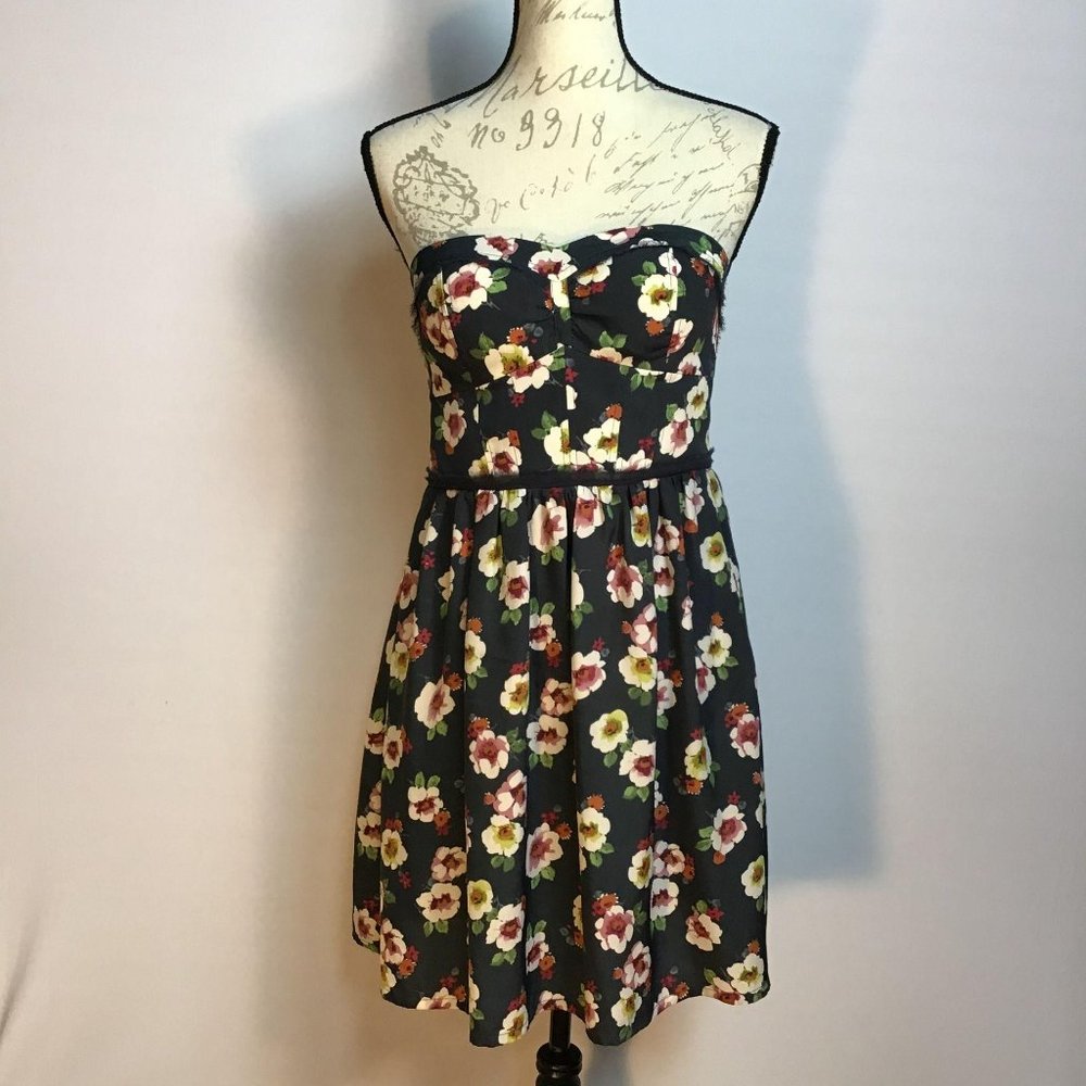 AEO- Strapless Bustier Floral dress